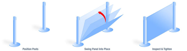 6' Post and Panel Satin Aluminum Frame Walls for Graphic Inserts ...