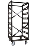 Empty - Portable Stanchion Storage Cart - Horizontal 24-Post Capacity