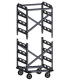 Portable Retractable Belt Barrier Stanchion Post Storage Cart, Horizontal 12-Post Addition, Visiontron HPSC-12A