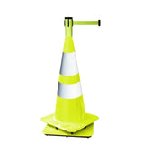 On Yellow Traffic Cone - Retracta-Cone Bright Yellow 15' - Cone Top Belt Barrier | Visiontron