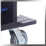 Rubber Bumpers - Portable Stanchion Storage Cart - Horizontal 12-Post Capacity QS