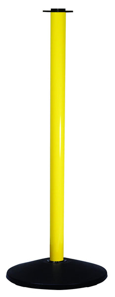 Conventional Utility Barrier Post, Yellow Aluminum w Black Flat Top & Base, Visiontron ST601U-YA