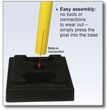 Demo - Retracta-Belt 15' Magenta/Yellow Outdoor Aluminum Utility Post