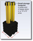 Compact Storage - Retracta-Belt 10' Magenta/Yellow Outdoor Aluminum Utility Post