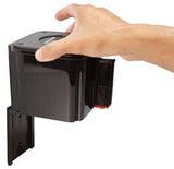 Fixed Removable Plate - Retracta-Belt Wall Mount Barrier Magenta/Yellow Nuclear Safety - Black